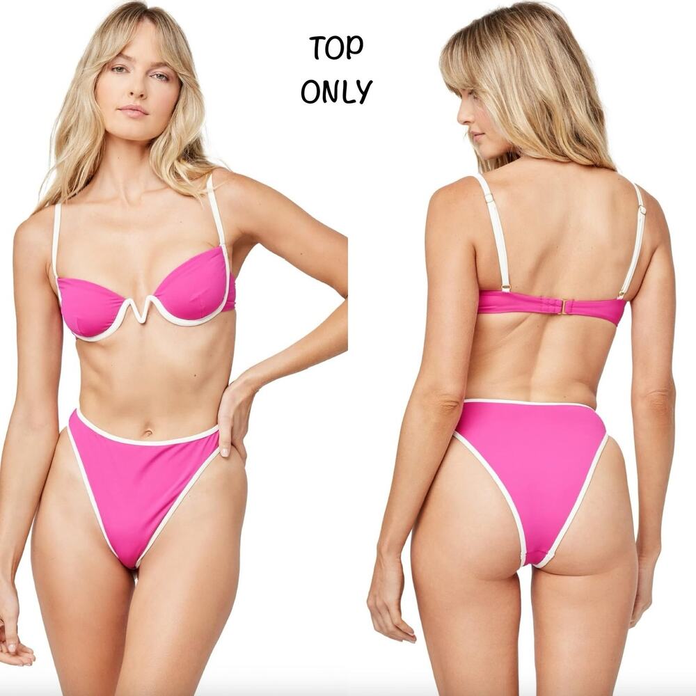 L*Space Swimwear NICO Underwire Bikini Top - Bougainvillea Cream - L - NWT